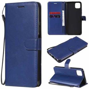 For Huawei Enjoy 20 5G Solid Color Horizontal Flip Protective Leather Case with Holder & Card Slots & Wallet & Photo Frame & Lanyard(Blue)