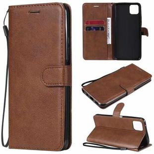 For Huawei Enjoy 20 5G Solid Color Horizontal Flip Protective Leather Case with Holder & Card Slots & Wallet & Photo Frame & Lanyard(Brown)