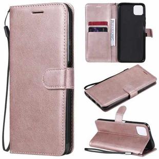 For Huawei Enjoy 20 5G Solid Color Horizontal Flip Protective Leather Case with Holder & Card Slots & Wallet & Photo Frame & Lanyard(Rose Gold)