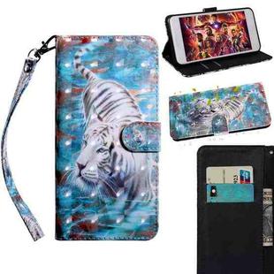 For Motorola Moto G9 Play 3D Painted Pattern Horizontal Flip TPU + PU Leather Case with Holder & Card Slots & Wallet & Lanyard(Tiger)