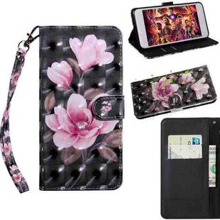 For Motorola Moto G9 Plus 3D Painted Pattern Horizontal Flip TPU + PU Leather Case with Holder & Card Slots & Wallet & Lanyard(Pink Flower)
