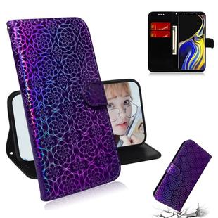 For Galaxy Note 9 Solid Color Colorful Magnetic Buckle Horizontal Flip PU Leather Case with Holder & Card Slots & Wallet & Lanyard(Purple)