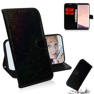 For Galaxy S8 Solid Color Colorful Magnetic Buckle Horizontal Flip PU Leather Case with Holder & Card Slots & Wallet & Lanyard(Black)