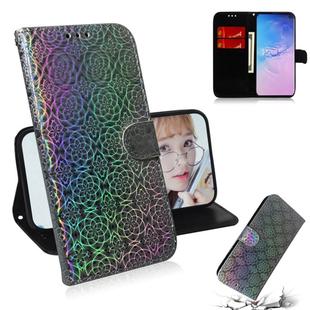 For Galaxy S10 Plus Solid Color Colorful Magnetic Buckle Horizontal Flip PU Leather Case with Holder & Card Slots & Wallet & Lanyard(Silver)