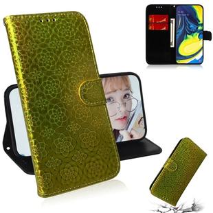 For Galaxy A80 / A90 Solid Color Colorful Magnetic Buckle Horizontal Flip PU Leather Case with Holder & Card Slots & Wallet & Lanyard(Gold)