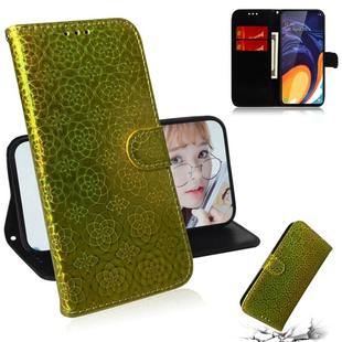 For Galaxy M40 / A60 Solid Color Colorful Magnetic Buckle Horizontal Flip PU Leather Case with Holder & Card Slots & Wallet & Lanyard(Gold)