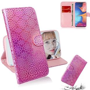For Galaxy M30s Solid Color Colorful Magnetic Buckle Horizontal Flip PU Leather Case with Holder & Card Slots & Wallet & Lanyard(Pink)
