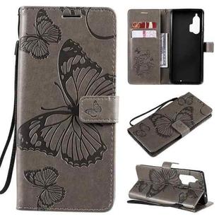 For Motorola Edge+ 3D Butterflies Embossing Pattern Horizontal Flip Leather Case with Holder & Card Slot & Wallet(Gray)