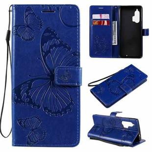 For Motorola Edge+ 3D Butterflies Embossing Pattern Horizontal Flip Leather Case with Holder & Card Slot & Wallet(Blue)