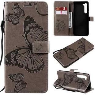 For Motorola Edge 3D Butterflies Embossing Pattern Horizontal Flip Leather Case with Holder & Card Slot & Wallet(Gray)