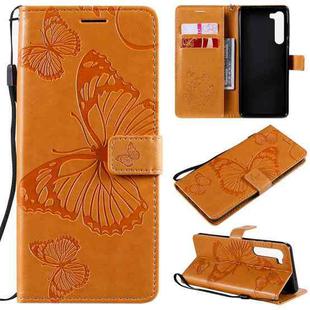 For Motorola Edge 3D Butterflies Embossing Pattern Horizontal Flip Leather Case with Holder & Card Slot & Wallet(Yellow)