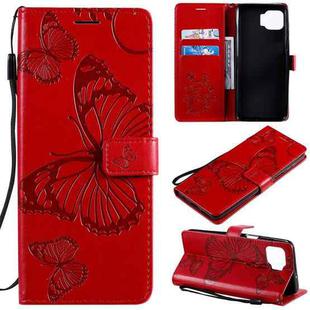 For Motorola Moto G 5G Plus 3D Butterflies Embossing Pattern Horizontal Flip Leather Case with Holder & Card Slot & Wallet(Red)