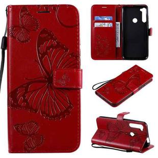 For Motorola Moto One Fusion Plus 3D Butterflies Embossing Pattern Horizontal Flip Leather Case with Holder & Card Slot & Wallet(Red)