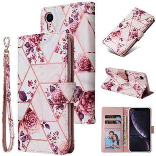 For iPhone X / XS Marble Bronzing Stitching Horizontal Flip PU Leather Case with Holder & Card Slots & Wallet & Photo Frame(Rose Gold)