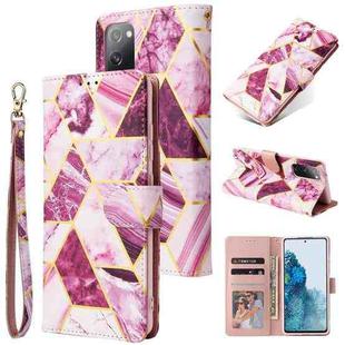 For Samsung Galaxy S20 FE Marble Bronzing Stitching Horizontal Flip PU Leather Case with Holder & Card Slots & Wallet & Photo Frame(Purple)
