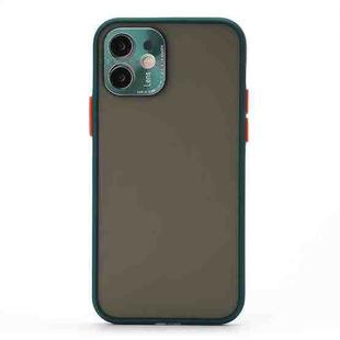 For iPhone 12 mini Full Coverage TPU + PC Protective Case with Metal Lens Cover (Green Red Black)