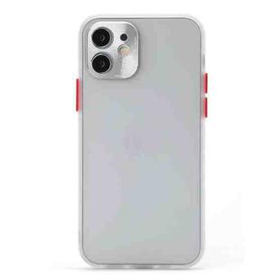 For iPhone 12 mini Full Coverage TPU + PC Protective Case with Metal Lens Cover (White Red)