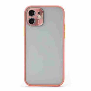 For iPhone 12 mini Full Coverage TPU + PC Protective Case with Metal Lens Cover (Pink Green)