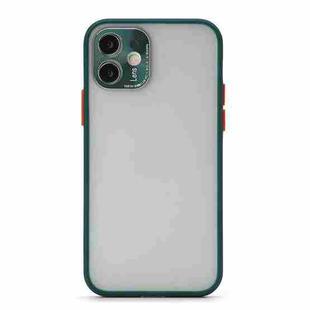 Full Coverage TPU + PC Protective Case with Metal Lens Cover For iPhone 12(Green Red)
