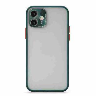 Full Coverage TPU + PC Protective Case with Metal Lens Cover For iPhone 12 Pro Max(Green Red)