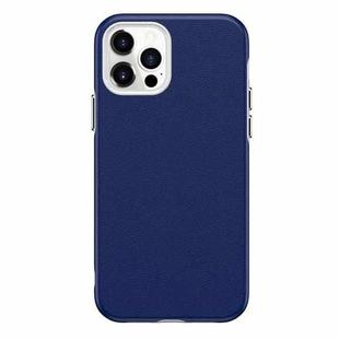 For iPhone 12 mini Business Style PU + PC Protective Case (Blue)