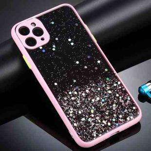 For iPhone 12 Pro Gradient Glitter Powder Shockproof Protective Case(Pink)