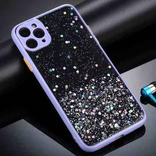For iPhone 12 Pro Gradient Glitter Powder Shockproof Protective Case(Purple)