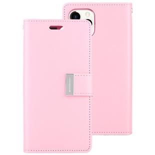 For iPhone 11 Pro Max MERCURY GOOSPERY RICH DIARY Crazy Horse Texture Horizontal Flip Leather Case  with Holder & Card Slots & Wallet(Pink)