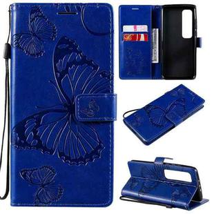 For Xiaomi Mi 10 Ultra 3D Butterflies Embossing Pattern Horizontal Flip Leather Case with Holder & Card Slot & Wallet(Blue)