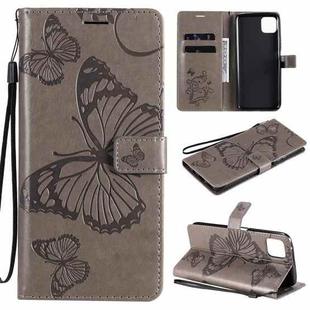 For Huawei Enjoy 20 5G 3D Butterflies Embossing Pattern Horizontal Flip Leather Case with Holder & Card Slot & Wallet(Grey)