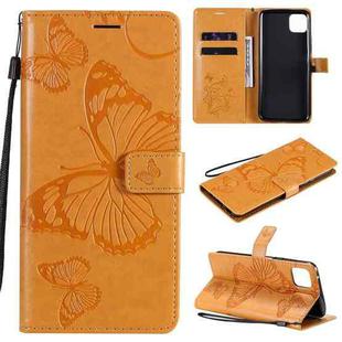 For Huawei Enjoy 20 5G 3D Butterflies Embossing Pattern Horizontal Flip Leather Case with Holder & Card Slot & Wallet(Yellow)