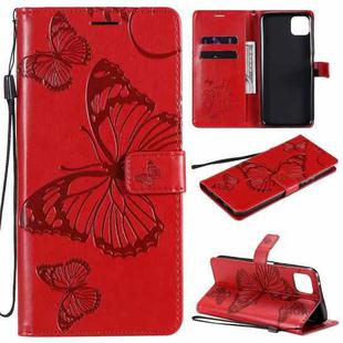 For Huawei Enjoy 20 5G 3D Butterflies Embossing Pattern Horizontal Flip Leather Case with Holder & Card Slot & Wallet(Red)