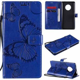 For Huawei Enjoy 20 Plus 5G 3D Butterflies Embossing Pattern Horizontal Flip Leather Case with Holder & Card Slot & Wallet(Blue)