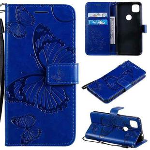 For Google Pixel 4A 3D Butterflies Embossing Pattern Horizontal Flip Leather Case with Holder & Card Slot & Wallet & Lanyard(Blue)