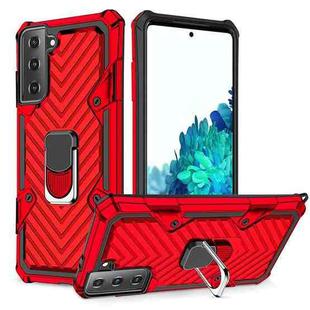 For Samsung Galaxy S21 Ultra 5G Cool Armor PC + TPU Shockproof Case with 360 Degree Rotation Ring Holder(Red)