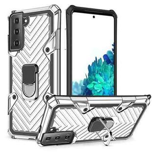 For Samsung Galaxy S21 Ultra 5G Cool Armor PC + TPU Shockproof Case with 360 Degree Rotation Ring Holder(Silver)