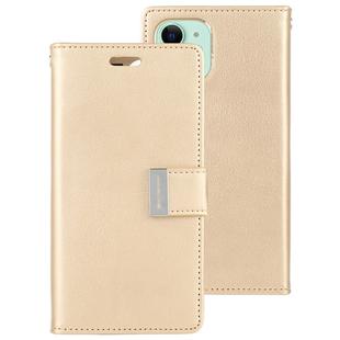 For iPhone 11 MERCURY GOOSPERY RICH DIARY Crazy Horse Texture Horizontal Flip Leather Case  with Holder & Card Slots & Wallet(Gold)
