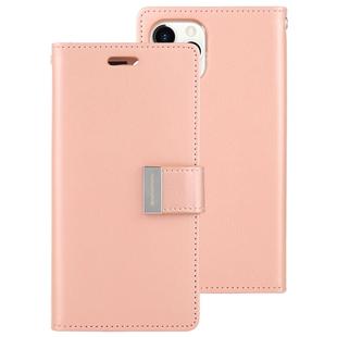 For iPhone 11 Pro MERCURY GOOSPERY RICH DIARY Crazy Horse Texture Horizontal Flip Leather Case  with Holder & Card Slots & Wallet(Rose Gold)