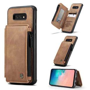 For Samsung Galaxy S10e CaseMe C20 Multifunctional PC + TPU Protective Case with Holder & Card Slot & Wallet(Brown)