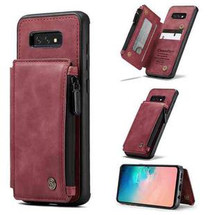 For Samsung Galaxy S10e CaseMe C20 Multifunctional PC + TPU Protective Case with Holder & Card Slot & Wallet(Red)