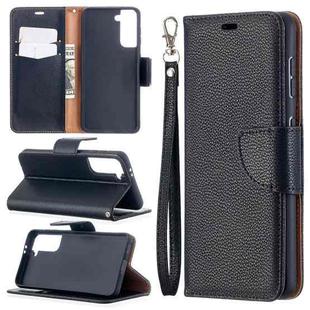For Samsung Galaxy S21 5G Litchi Texture Pure Color Horizontal Flip Leather Case with Holder & Card Slots & Wallet & Lanyard(Black)