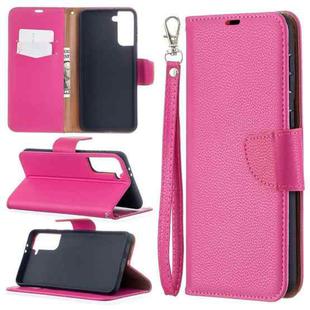 For Samsung Galaxy S21+ 5G Litchi Texture Pure Color Horizontal Flip Leather Case with Holder & Card Slots & Wallet & Lanyard(Rose Red)