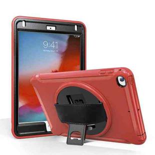 For iPad mini (2019) & mini 4 360 Degree Rotation PC+TPU Protective Cover with Holder & Hand Strap(Red)