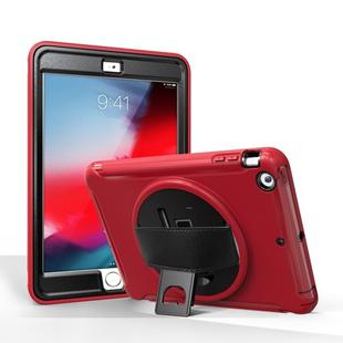 For iPad mini 3 & 2 & 1 360 Degree Rotation PC+TPU Protective Cover with Holder & Hand Strap(Red)