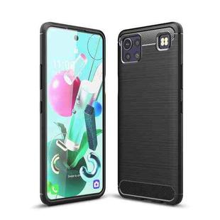 For LG K92 5G Brushed Texture Carbon Fiber TPU Case(Black)