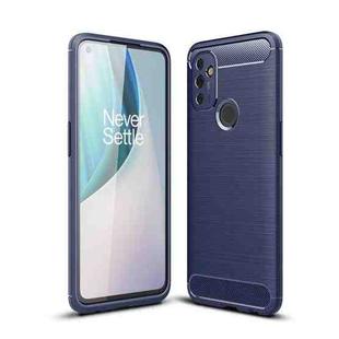 For OnePlus Nord N100 Brushed Texture Carbon Fiber TPU Case(Navy Blue)