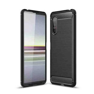 For Sony Xperia 5 II Brushed Texture Carbon Fiber TPU Case(Black)