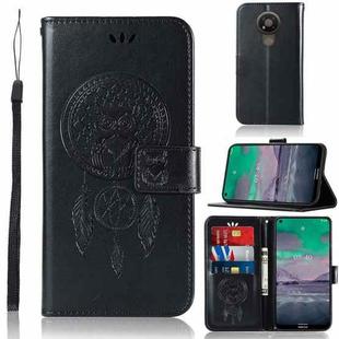 For Nokia 3.4 Wind Chime Owl Embossing Pattern Horizontal Flip Leather Case, with Holder & Card Slots & Wallet(Black)