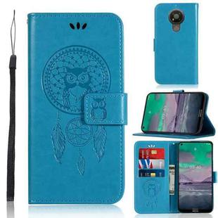 For Nokia 3.4 Wind Chime Owl Embossing Pattern Horizontal Flip Leather Case, with Holder & Card Slots & Wallet(Blue)