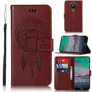 For Nokia 3.4 Wind Chime Owl Embossing Pattern Horizontal Flip Leather Case, with Holder & Card Slots & Wallet(Brown)